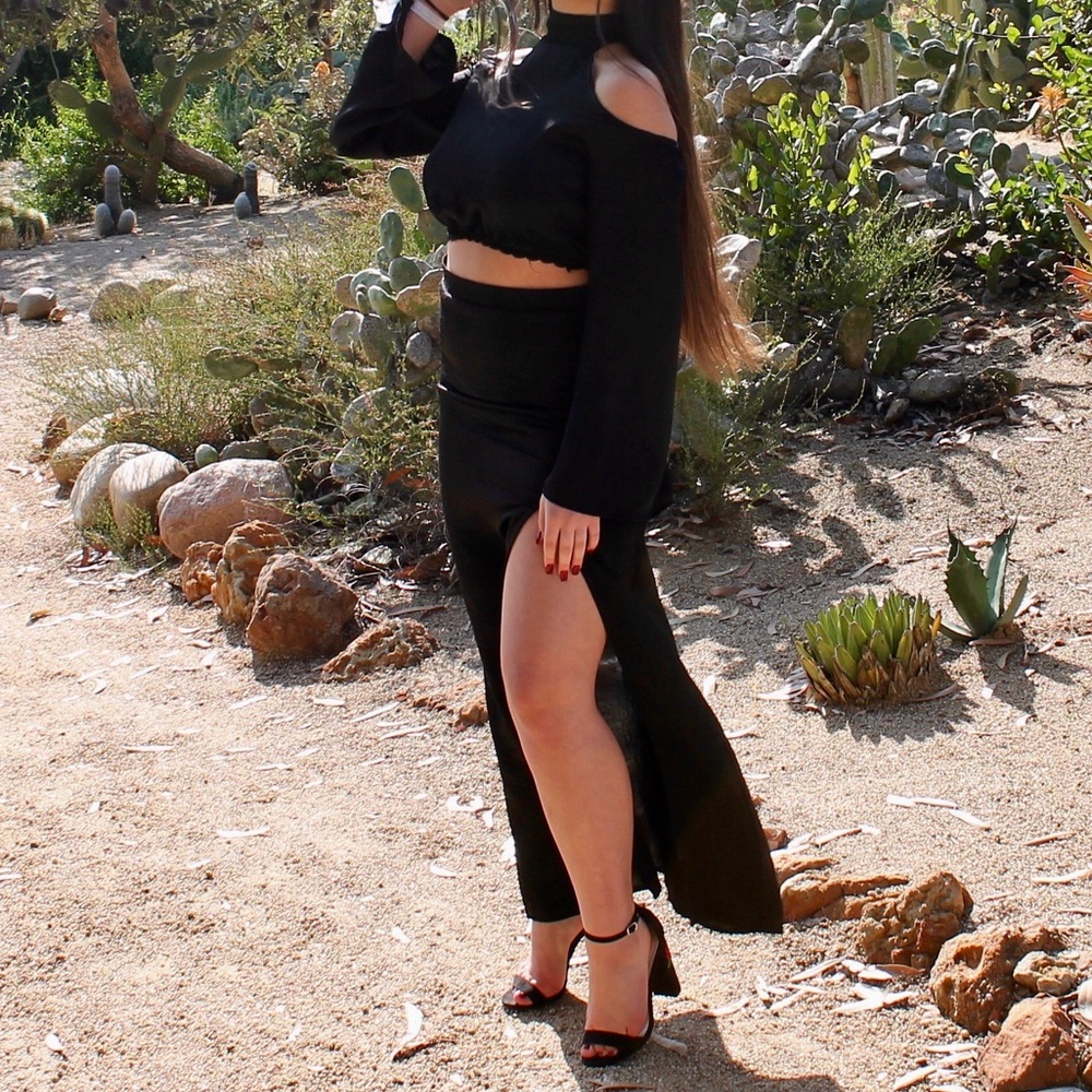 Prom dress with slit